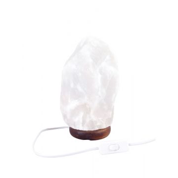 Zoutlamp Wit 6 tot 8kg - Witte Zoutsteen Lamp van Zout uit Dode Zee - ca. 27x17cm