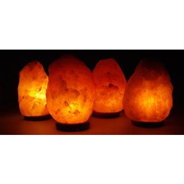 15% Korting! - 4 x Zoutlamp 1 tot 2 kg - Himalayazout / Zoutsteen (Haliet) - c.a. 17x11cm per stuk