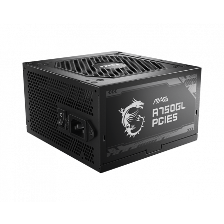 MSI PC ATX Voeding Intern 750 Watt – 80Plus GOLD 750W PSU Computer Power Supply Sleeved Cables - 3x 6+2 PIN aansluiting voor videokaart - ATX 3.1 PCIe 5.1 Ready - MAG A750GL