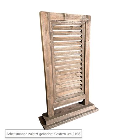 Houten shutter single Brussels Brown – vooraanzicht, 78x43 cm, Dutch Mood
