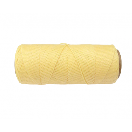 Macramé Koord - LICHT GEEL / LIGHT YELLOW - #01 - Waxed Polyester Cord - Klos ca. 173mtr - 1mm Dik