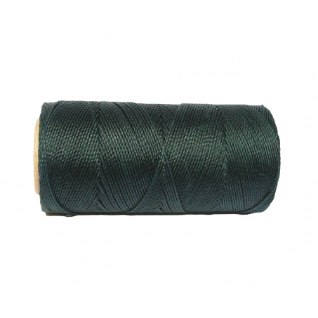Macramé Koord - BOS GROEN / DARK FOREST GREEN - #202 - Waxed Polyester Cord - Klos ca. 173mtr - 1mm Dik