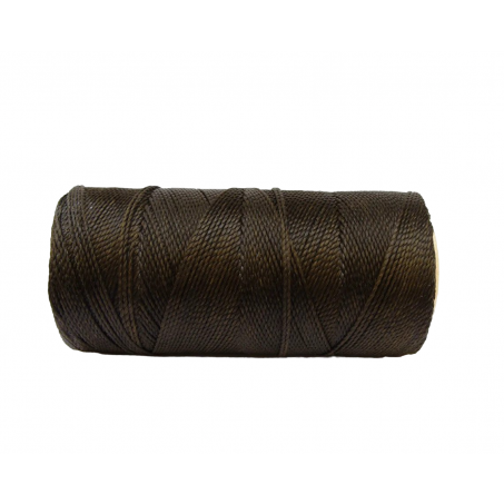 Macramé Koord - DONKER BRUIN / DARK BROWN - #205 - Waxed Polyester Cord - Klos ca. 173mtr - 1mm Dik