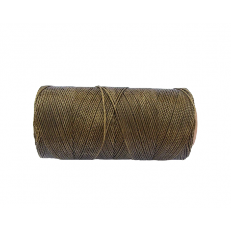 Macramé Koord - LEGER GROEN / DARK KHAKI - #222 - Waxed Polyester Cord - Klos ca. 173mtr - 1mm Dik