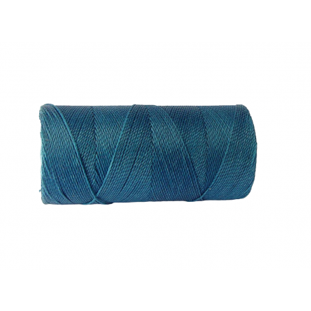 Macramé Koord - PETROL BLAUW / PETROL BLUE / TEAL - #228 - Waxed Polyester Cord - Klos ca. 173mtr - 1mm Dik