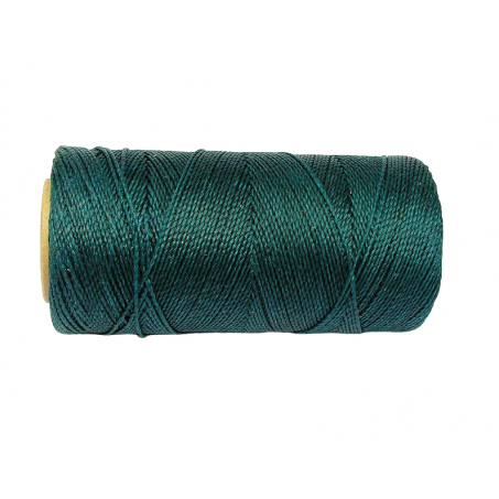 Macramé Koord - DENNEN GROEN / PINE GREEN - #386 - Waxed Polyester Cord - Klos ca. 173mtr - 1mm Dik