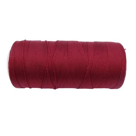 Macramé Koord - DONKER ROOD / DARK RED - #60 - Waxed Polyester Cord - Klos ca. 173mtr - 1mm Dik