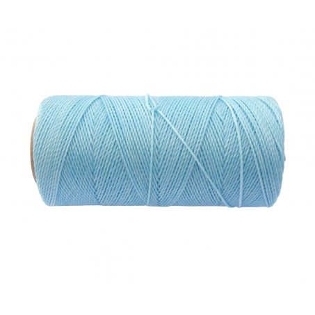 Macramé Koord - LICHT BLAUW / LIGHT BLUE - #605 - Waxed Polyester Cord - Klos ca. 173mtr - 1mm Dik
