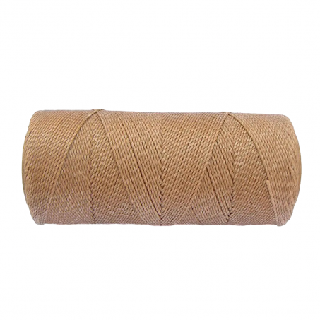 Macramé Koord - HUIDSKLEUR / DARK TAN - #65 - Waxed Polyester Cord - Klos ca. 173mtr - 1mm Dik
