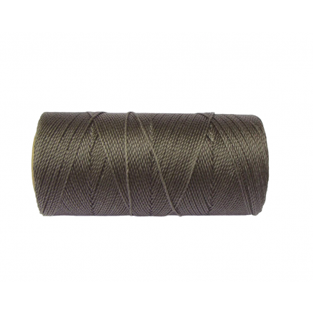 Macramé Koord - HOUTSKOOL GRIJS / CHARCOAL GRAY - #665 - Waxed Polyester Cord - Klos ca. 173mtr - 1mm Dik