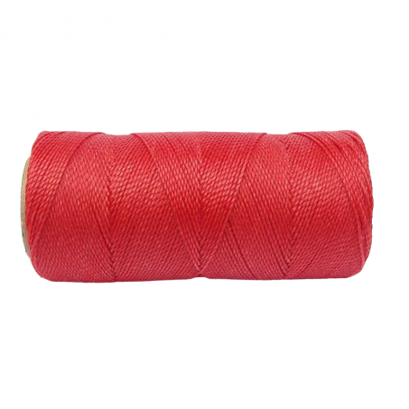Macramé Koord - FEL ROOD / BRIGHT RED - #677 - Waxed Polyester Cord - Klos ca. 173mtr - 1mm Dik