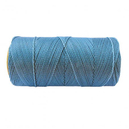 Macramé Koord - HEMELSBLAUW / SKY BLUE - #721 - Waxed Polyester Cord - Klos ca. 173mtr - 1mm Dik