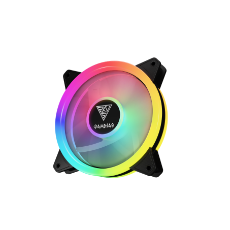 120mm PC Ventilator Fan met aRGB LED verlichting / Computer Single Fan - Addressable RGB - Gamdias Aeolus M2-1201 Lite - 2 jaar garantie!