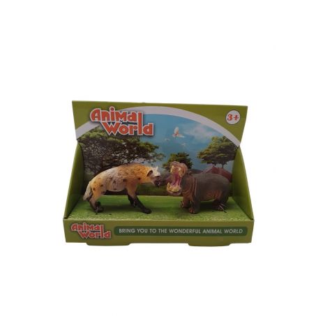 Hyena Nijlpaard Speelset 2Stuks Animal World