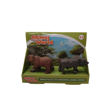 Beer Buffalo Speelset 2Stuks Animal World