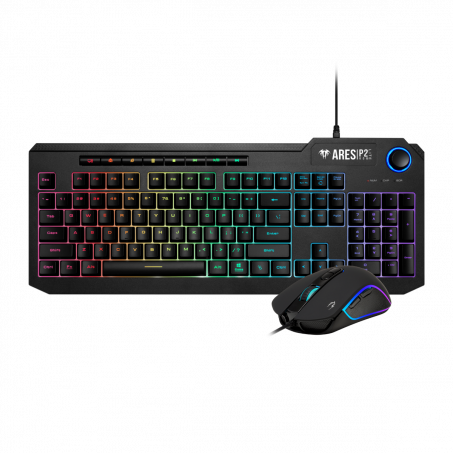 RGB Gaming Desktop Combo Zwart - Membraan Keyboard+Muis - Gamdias Ares P2 Elite