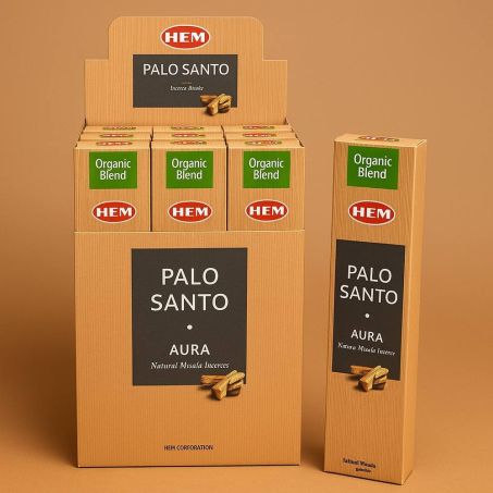 HEM Organic Blend Palo Santo & Aura Wierookstokjes - 12 Pakjes