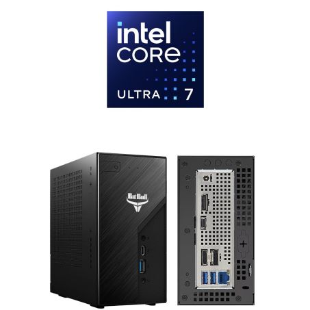 BitBull Mini PC|Intel Core Ultra 7|32GB DDR5 RAM|500GB SSD|24-Core 270K PLUS|WIFI 6E|BT 5.4|LAN 2.5|USB Gen 2x2|Thunderbolt 4|Ondersteuning voor 4 Monitoren