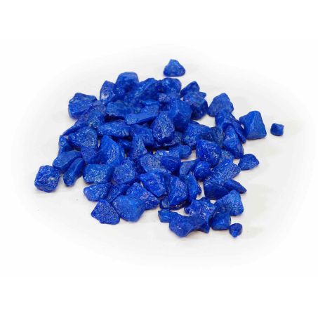 Blauwe granulaat steentjes 9-13 mm als bodembedekking voor bloempotten en tuindecoratie 