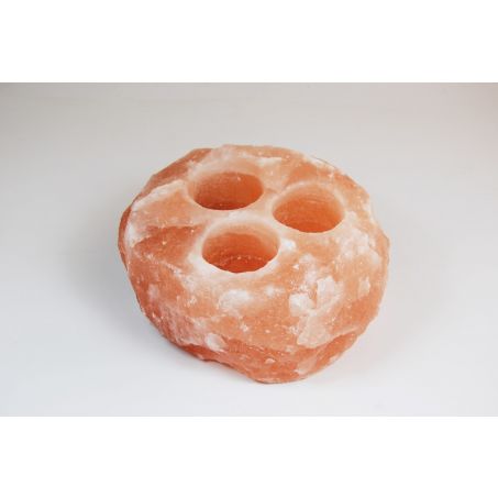 Waxinelichthouder / Theelichthouder Himalayazout voor 3 Kaarsjes - Rond - c.a. 2.2kg 8x15cm