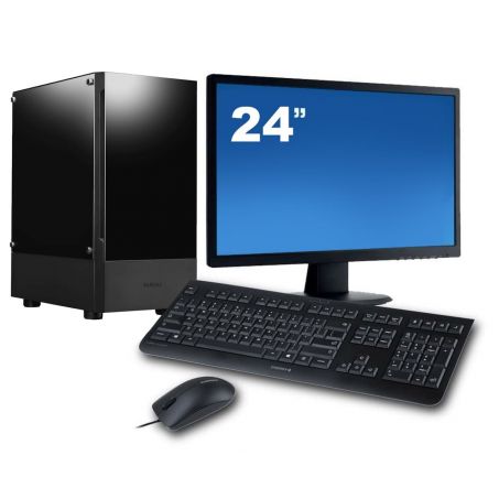 Intel 12th Gen Zakelijke Desktop Computer Set - COMPLEET INCLUSIEF MS OFFICE: Word, Excel Lifetime Abonnement - 24" Monitor, Muismat met Polssteun, Toetsenbord en Muis - AANSLUITING VOOR 3 MONITOREN - i3-12100 - 8GB RAM - 250GB SSD - Win11 PRO