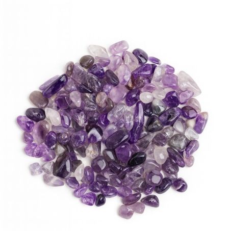 Gepolijste amethist clusters 8-12 mm in zakje van 100 gram, paarse kristallen voor meditatie en decoratie
