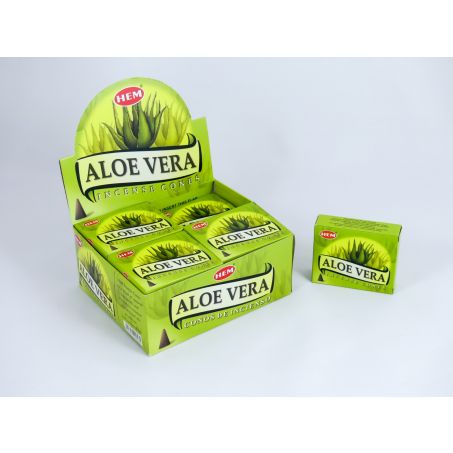 HEM Wierook Kegels / Cones - Aloe Vera - Voordeelbox (12 Pakjes / 120 Kegels)