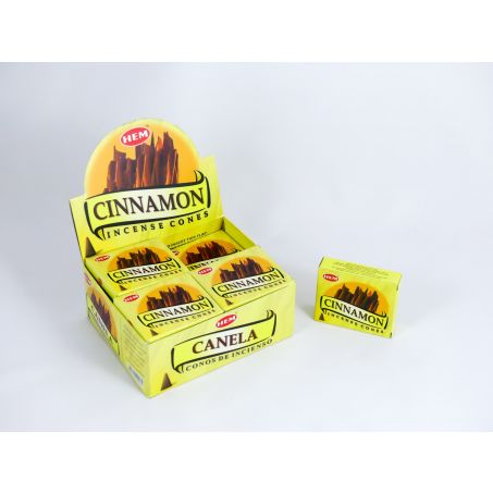 HEM Wierook Kegels / Cones - Kaneel / Cinnamon - Voordeelbox (12 Pakjes / 120 Kegels)