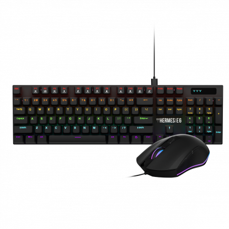 RGB Gaming Desktop Combo Zwart - Mechanical Red Switches Keyboard+Muis - Gamdias Hermes e6 2-IN-1 COMBO