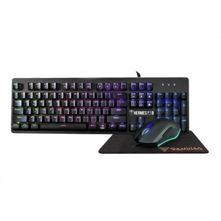 RGB Gaming Desktop Combo Zwart - Mechanical Keyboard+Muis+Muismat - Gamdias Hermes P1B 3-IN-1 COMBO