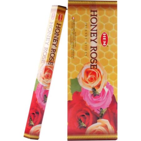 HEM Wierook - Honey Rose - Slof / Voordeelbox (6 Pakjes / 120 stokjes)