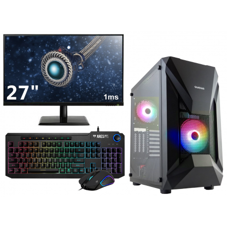 i5 6-Core|RTX 4060 Gaming PC Desktop Compleet - 27" 1ms Gaming Monitor, - Mechanical Keyboard (Blue Switches) en -Muis - i5 11400 - 32GB RAM - 1TB M2 SSD - Windows 11 Pro - Athena E1 Elite