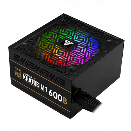 PC RGB Voeding 600 Watt BRONZE – Gamdias KRATOS M1-600B met ARGB Verlichting  – 80Plus BRONZE