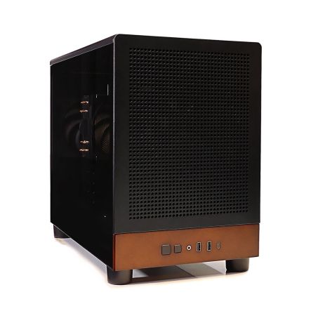 Gamdias Athena M4M WOOD Mini Gaming Case - Echt Walnoot Hout - Game PC / Computer Behuizing - mATX / Micro-ATX (ATX PSU) - Zwart / Bruin