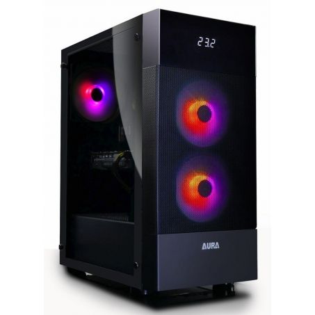 Intel i7 12700K / RTX 4060 12-Core High-End Game PC met Temperatuur Display en MESH Front - GeForce RTX 4060 8GB - 32GB RAM - 1TB M2.0 SSD - Gamdias Aura GC5