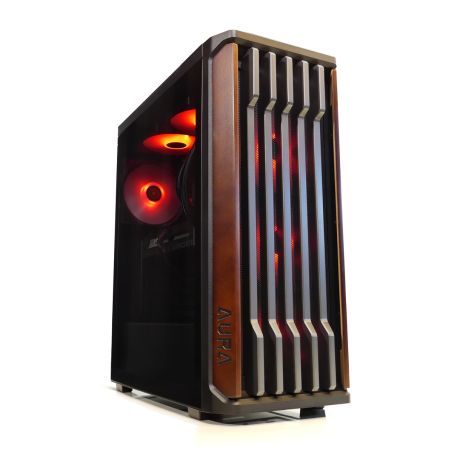 AMD Ryzen 5 5500 Game PC / Streaming Computer met Echt Walnoot Hout - RTX 5060 - 16GB RAM - 500GB M.2 NVMe SSD - Win11 - Gamdias Aura GC11 WOOD