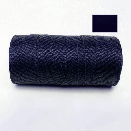 Macrame Koord -  NACHTBLAUW / MIDNIGHT BLUE - Waxed Polyester Cord - Klos 914 cm - 1mm dik