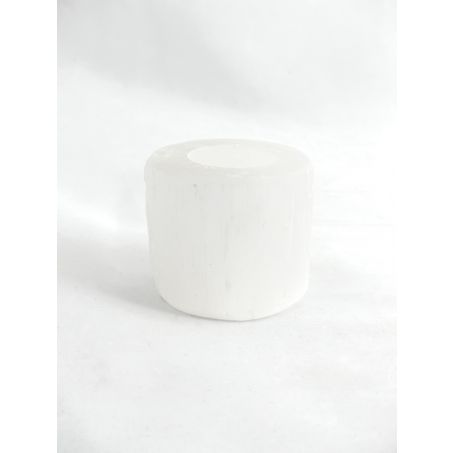 Theelichthouder Seleniet Rond - ca. 700gr - ca. 7 cm hoog