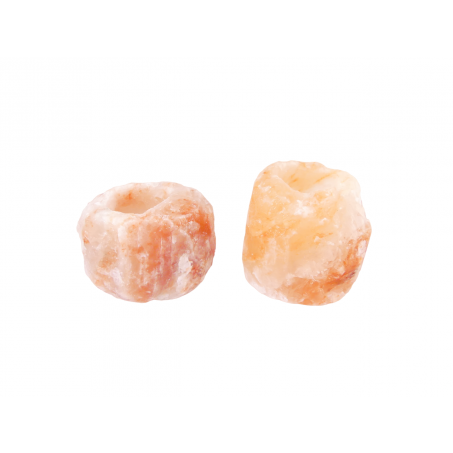 2x Waxinelichthouder / Theelichthouder Zoutsteen Himalaya - 9x9x8cm