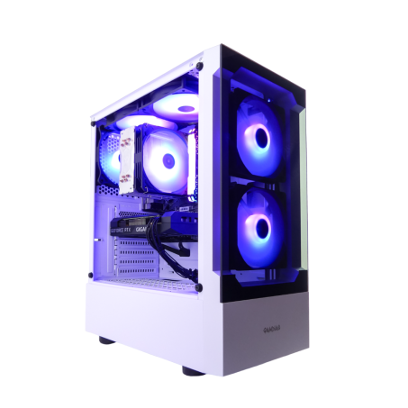 AMD Ryzen 7 5700X Full RGB Game PC WHITE - RX 7600 8GB - 32GB RGB RAM - 1TB M2.0 NVME SSD - Gamdias Talos E3 Wit
