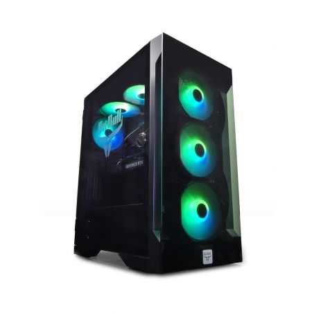 BitBull Ryzen 7 9800X3D Game PC – GeForce RTX 4070 SUPER – 1TB M.2 GEN4 SSD – 32GB DDR5 RAM - 240 Liquid Cooled - Met Magneetdeur en Energie zuinige 750W BRONZE PSU – 5.2GHz TURBO – WiFi 6E|Bluetooth 5.3 - Windows 11 Professional