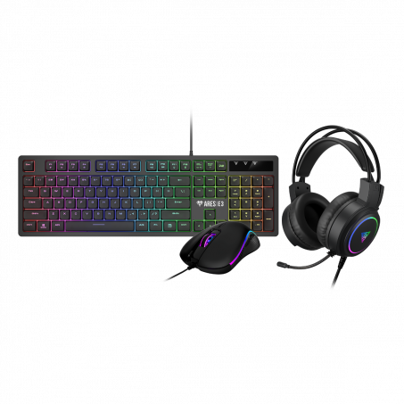 RGB Gaming Toetsenbord, Muis, Headset - Desktop Combo - Keyboard, Mouse, Headset - Gamdias Poseidon E2 3-IN-1 Game Set