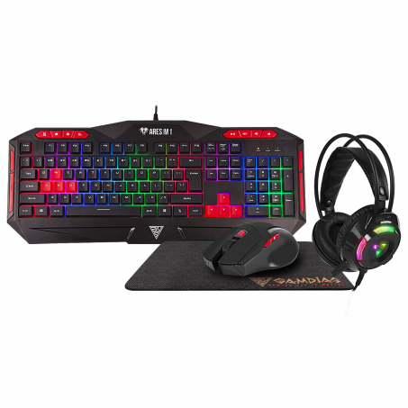 Gamdias Poseidon M2 4-IN-1 Combo - Gaming Toetsenbord - Gaming Muis - Muismat - Gaming Koptelefoon