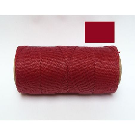 Macrame Koord -  DIEP ROOD  / DEEP RED - Waxed Polyester Cord - Klos 914 cm - 1mm dik