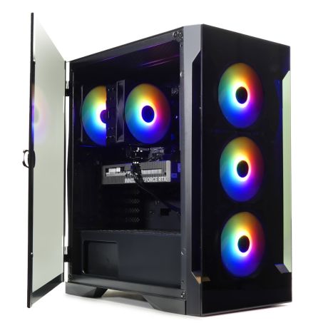 AMD Ryzen 5 5500 Game PC / Streaming Computer - RTX 5060 - 16GB RAM - 500GB M2.0 SSD - Win11 - Gamdias Aura GC2