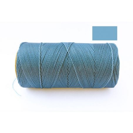 Macrame Koord -   HEMELS BLAUW / SKY BLUE - Waxed Polyester Cord - Klos 914 cm - 1mm dik