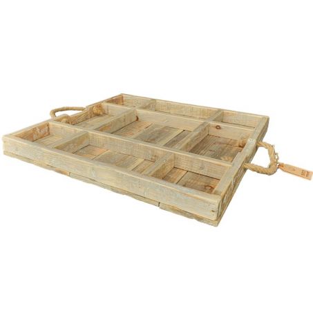 Tray Susan 55 met handvatten van touw. 55 x 55 x 5 cm | Dutch Mood