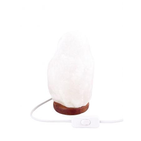 Zoutlamp Wit 4 tot 6kg - Witte Zoutsteen Lamp van Zout uit Dode Zee - ca. 22x15cm